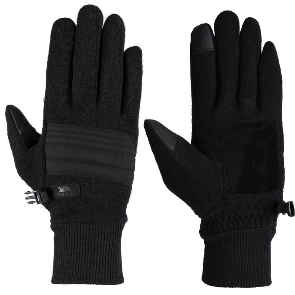 Trespass Mens Douglas Leather Ski Gloves / Black